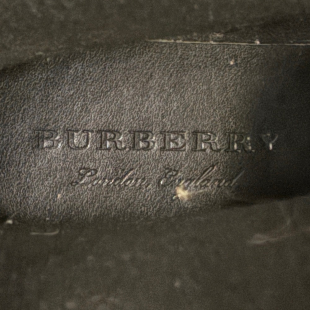 BURBERRY Crosshill Heart Check Rain Boots In Black Women Size 40 Outdoor Rubber - Picture 6 of 14